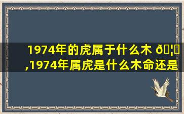 1974年的虎属于什么木 🦍 ,1974年属虎是什么木命还是水命 🐋